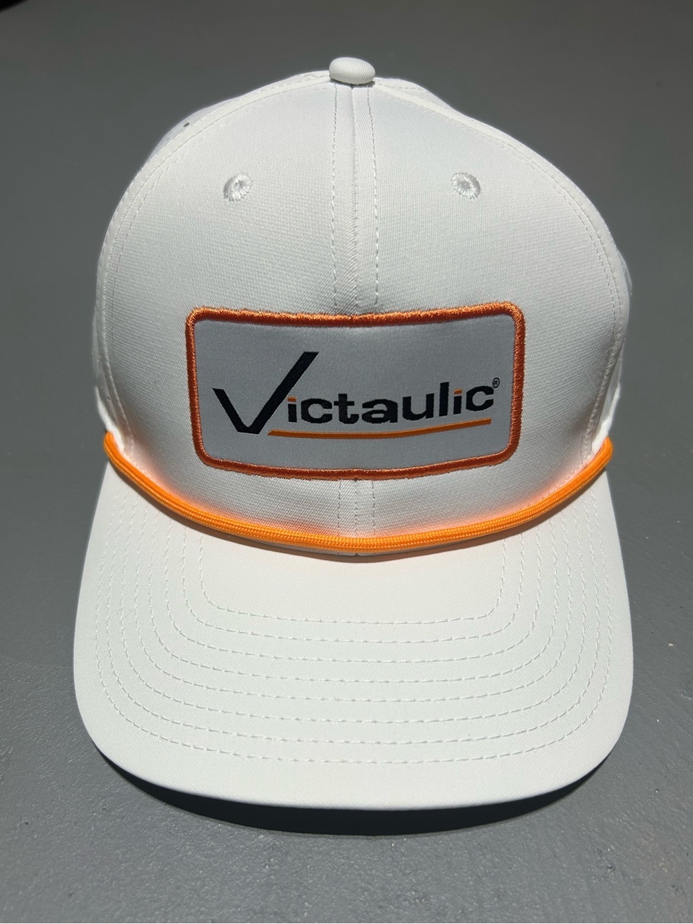(NEW) Victaulic White and Orange Hat - Picture 2 of 8